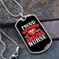 To My Husband Proud Husband of an Amazing Nurse Necklace Stainless Steel or 18k Gold Dog Tag 24" Chain-Express Your Love Gifts