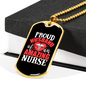 To My Husband Proud Husband of an Amazing Nurse Necklace Stainless Steel or 18k Gold Dog Tag 24" Chain-Express Your Love Gifts