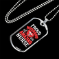 To My Husband Proud Husband of an Amazing Nurse Necklace Stainless Steel or 18k Gold Dog Tag 24" Chain-Express Your Love Gifts