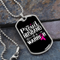 To My Husband Proud Husband Warrior Necklace Stainless Steel or 18k Gold Dog Tag 24" Chain-Express Your Love Gifts