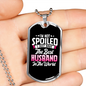 To My Husband Spoiled By Best Husband Necklace Stainless Steel or 18k Gold Dog Tag 24" Chain-Express Your Love Gifts