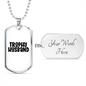 To My Husband Trophy Husband White Necklace Stainless Steel or 18k Gold Dog Tag 24" Chain-Express Your Love Gifts