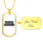 To My Husband Trophy Husband White Necklace Stainless Steel or 18k Gold Dog Tag 24" Chain-Express Your Love Gifts