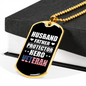 To My Husband Veteran Hero Husband Necklace Stainless Steel or 18k Gold Dog Tag 24" Chain-Express Your Love Gifts