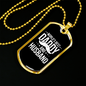 To My Husband World's Best Daddy and Husband Necklace Stainless Steel or 18k Gold Dog Tag 24" Chain-Express Your Love Gifts
