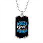 To My Husband World's Best Husband Necklace Stainless Steel or 18k Gold Dog Tag 24" Chain-Express Your Love Gifts