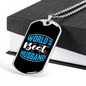 To My Husband World's Best Husband Necklace Stainless Steel or 18k Gold Dog Tag 24" Chain-Express Your Love Gifts
