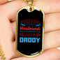 To My Husband World's Husband And Daddy Necklace Stainless Steel or 18k Gold Dog Tag 24" Chain-Express Your Love Gifts