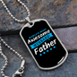 To My Husband World's Most Awesome Husband Blue Necklace Stainless Steel or 18k Gold Dog Tag 24" Chain-Express Your Love Gifts