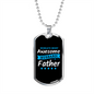 To My Husband World's Most Awesome Husband Blue Necklace Stainless Steel or 18k Gold Dog Tag 24" Chain-Express Your Love Gifts