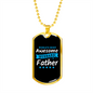 To My Husband World's Most Awesome Husband Blue Necklace Stainless Steel or 18k Gold Dog Tag 24" Chain-Express Your Love Gifts