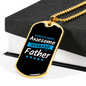 To My Husband World's Most Awesome Husband Blue Necklace Stainless Steel or 18k Gold Dog Tag 24" Chain-Express Your Love Gifts