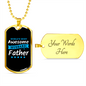 To My Husband World's Most Awesome Husband Blue Necklace Stainless Steel or 18k Gold Dog Tag 24" Chain-Express Your Love Gifts