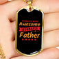 To My Husband World's Most Awesome Husband Red Necklace Stainless Steel or 18k Gold Dog Tag 24" Chain-Express Your Love Gifts