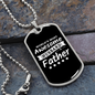 To My Husband World's Most Awesome Husband White Necklace Stainless Steel or 18k Gold Dog Tag 24" Chain-Express Your Love Gifts
