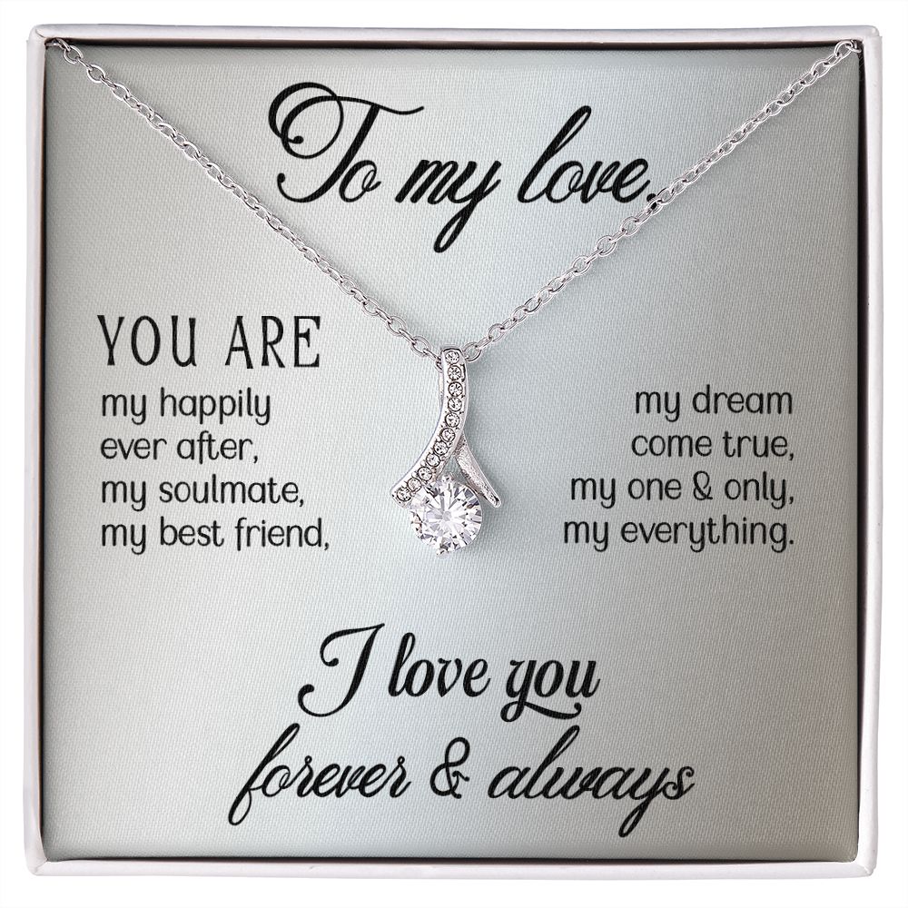 To My Love Alluring Ribbon Necklace Message Card-Express Your Love Gifts