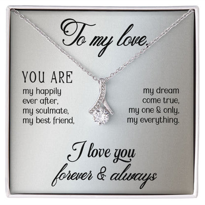 To My Love Alluring Ribbon Necklace Message Card-Express Your Love Gifts
