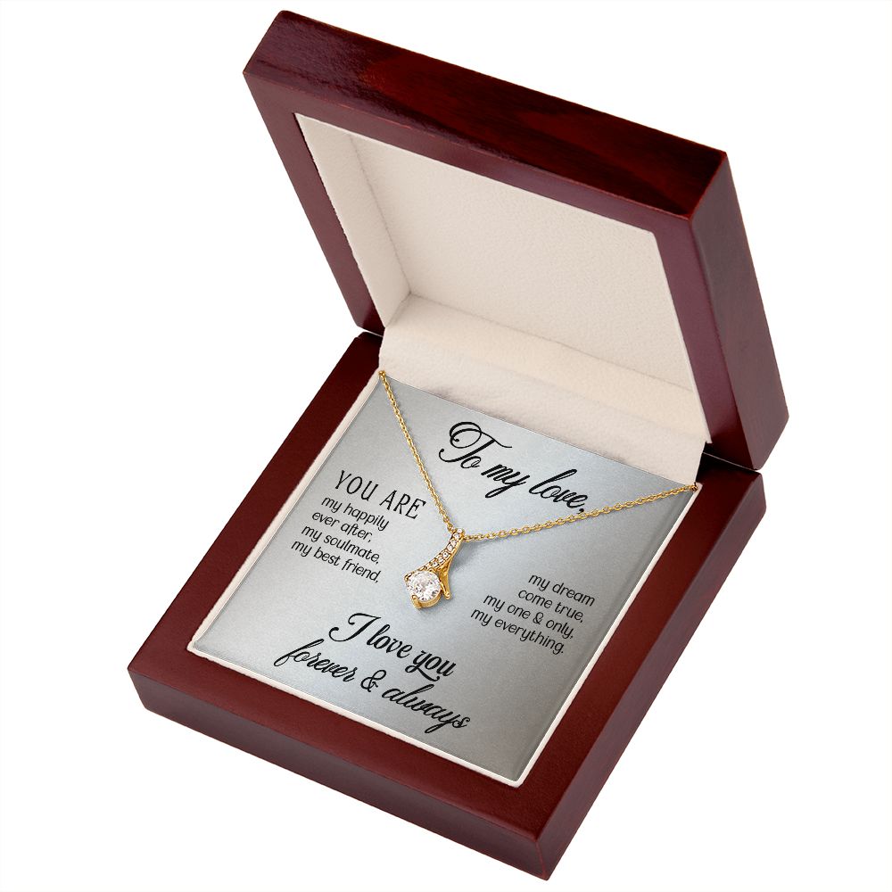 To My Love Alluring Ribbon Necklace Message Card-Express Your Love Gifts