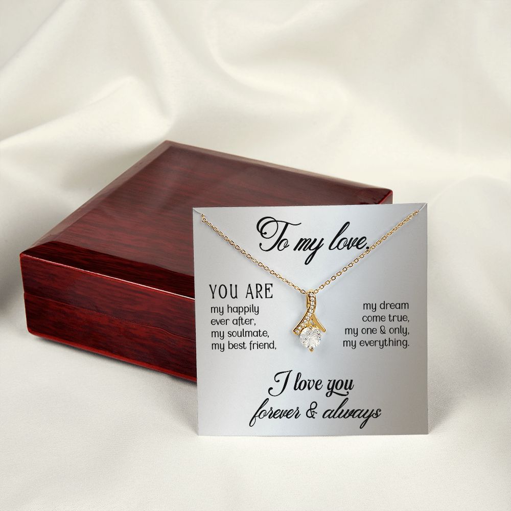 To My Love Alluring Ribbon Necklace Message Card-Express Your Love Gifts