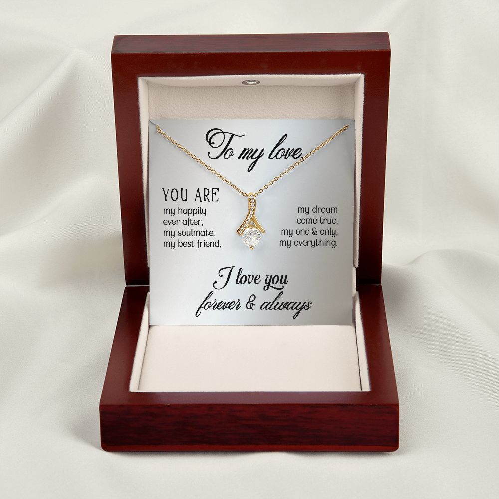 To My Love Alluring Ribbon Necklace Message Card-Express Your Love Gifts