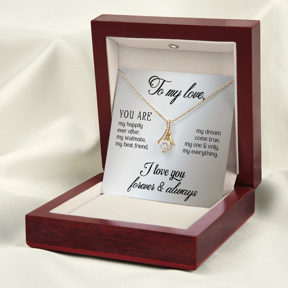 To My Love Alluring Ribbon Necklace Message Card-Express Your Love Gifts