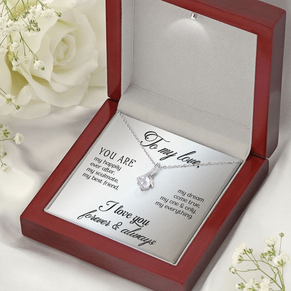 To My Love Alluring Ribbon Necklace Message Card-Express Your Love Gifts