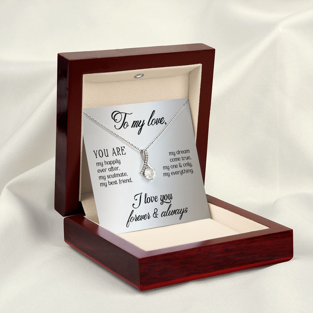 To My Love Alluring Ribbon Necklace Message Card-Express Your Love Gifts