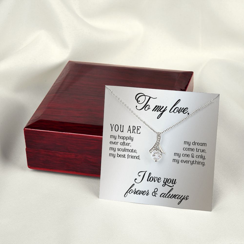 To My Love Alluring Ribbon Necklace Message Card-Express Your Love Gifts