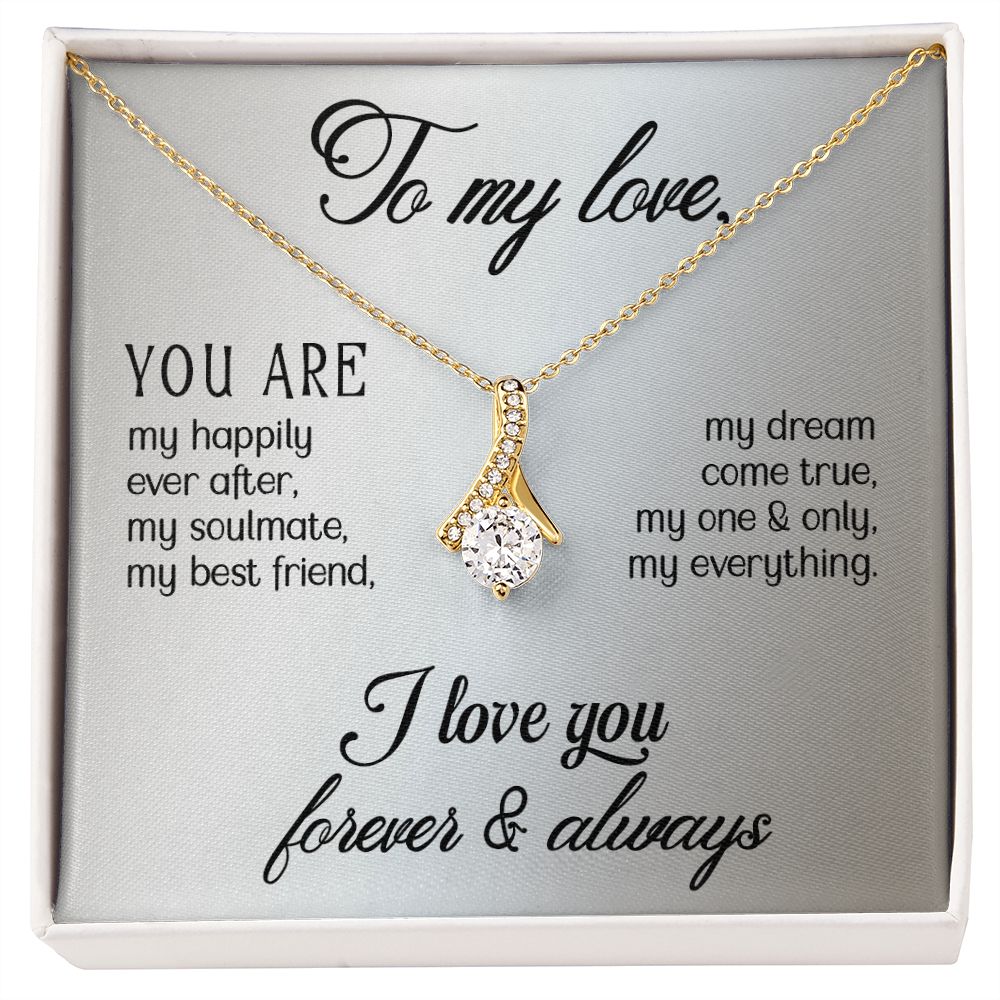 To My Love Alluring Ribbon Necklace Message Card-Express Your Love Gifts
