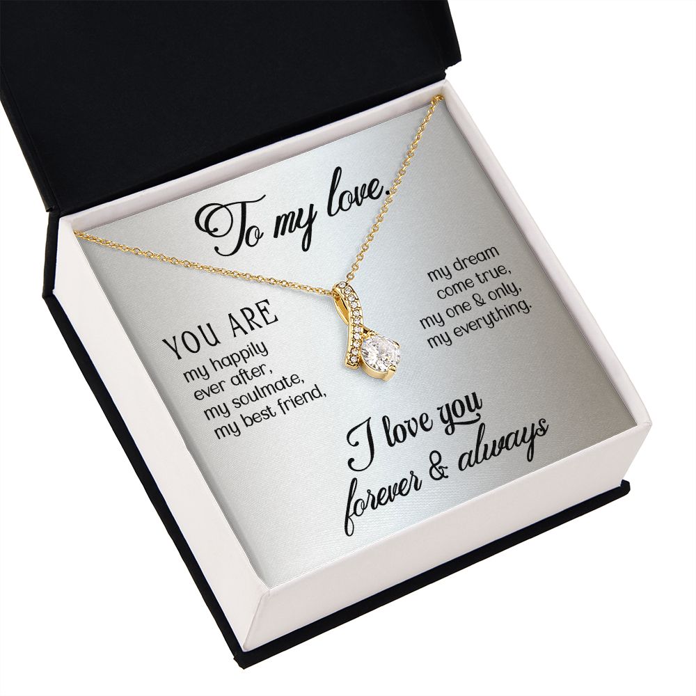 To My Love Alluring Ribbon Necklace Message Card-Express Your Love Gifts