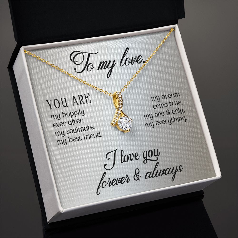 To My Love Alluring Ribbon Necklace Message Card-Express Your Love Gifts