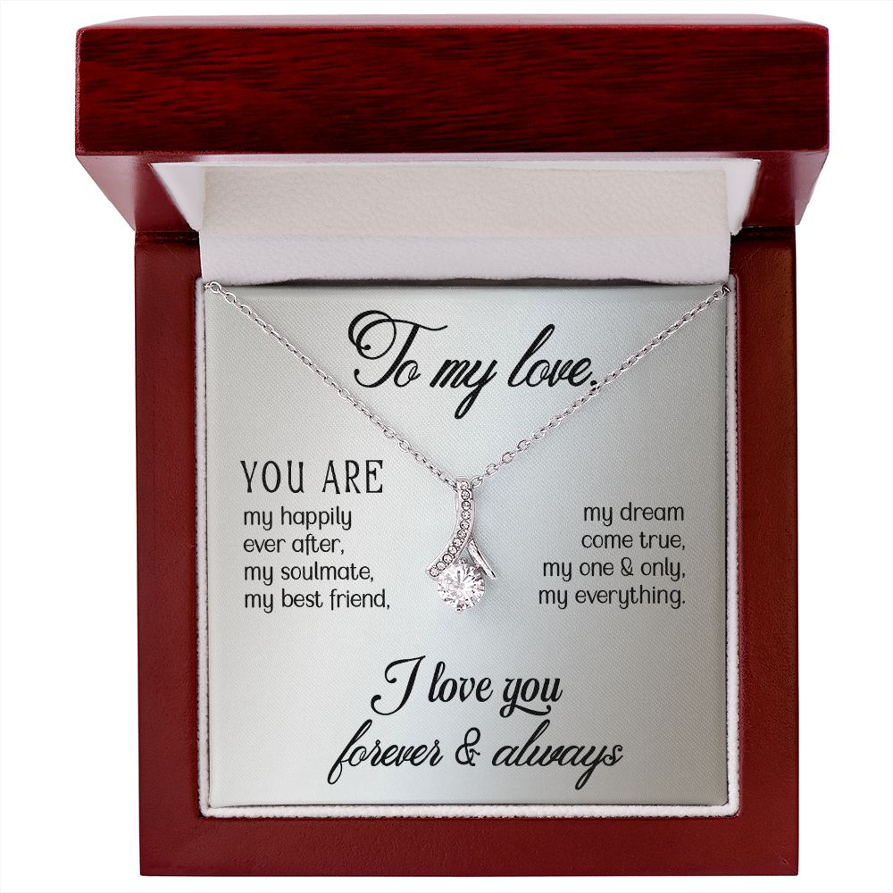 To My Love Alluring Ribbon Necklace Message Card-Express Your Love Gifts