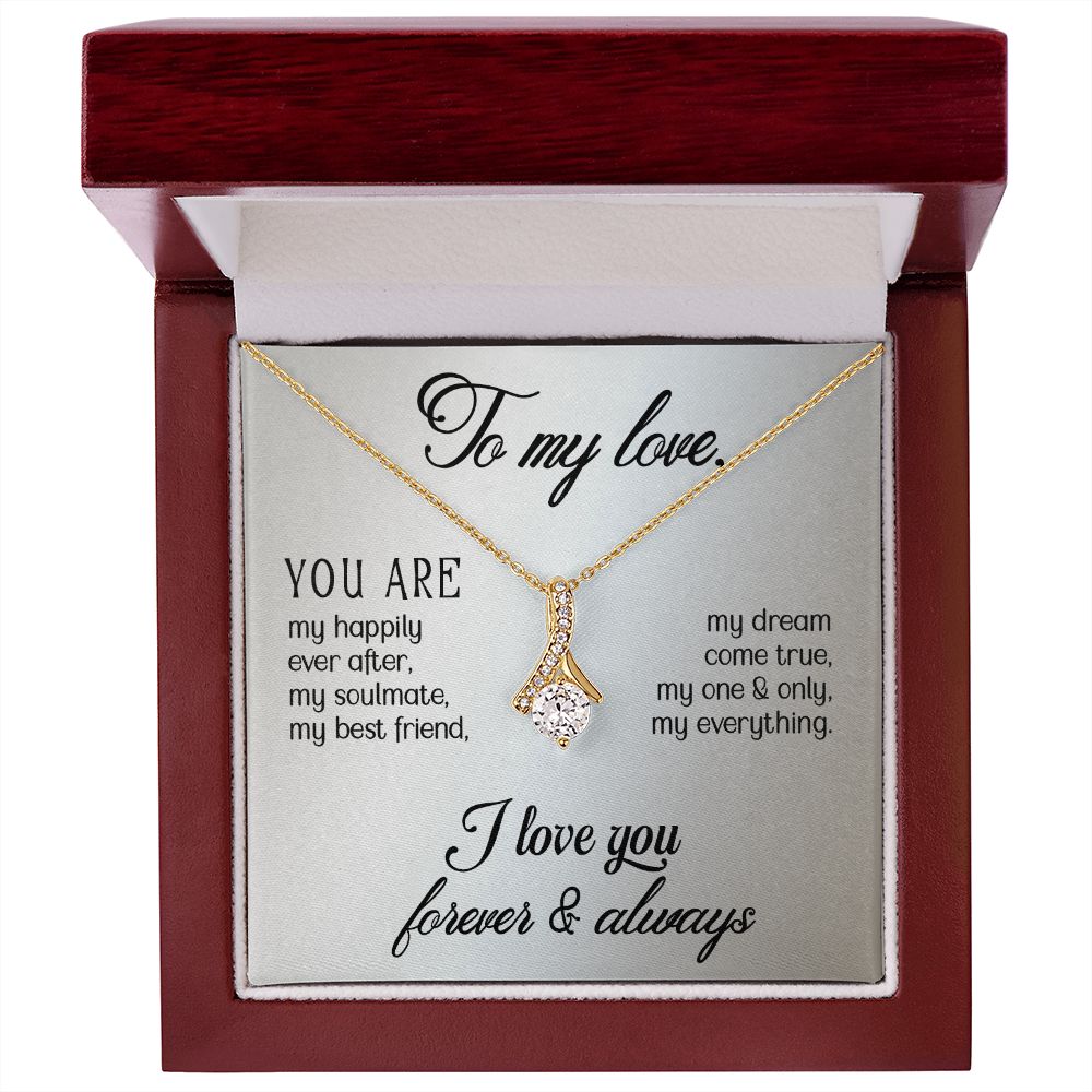 To My Love Alluring Ribbon Necklace Message Card-Express Your Love Gifts