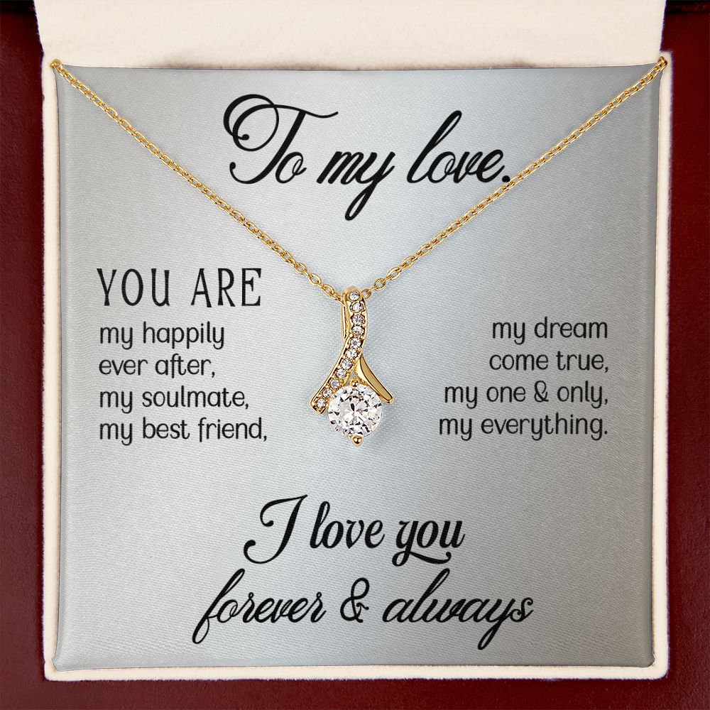 To My Love Alluring Ribbon Necklace Message Card-Express Your Love Gifts