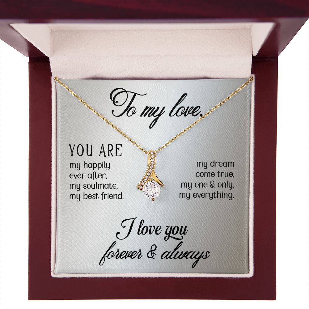 To My Love Alluring Ribbon Necklace Message Card-Express Your Love Gifts