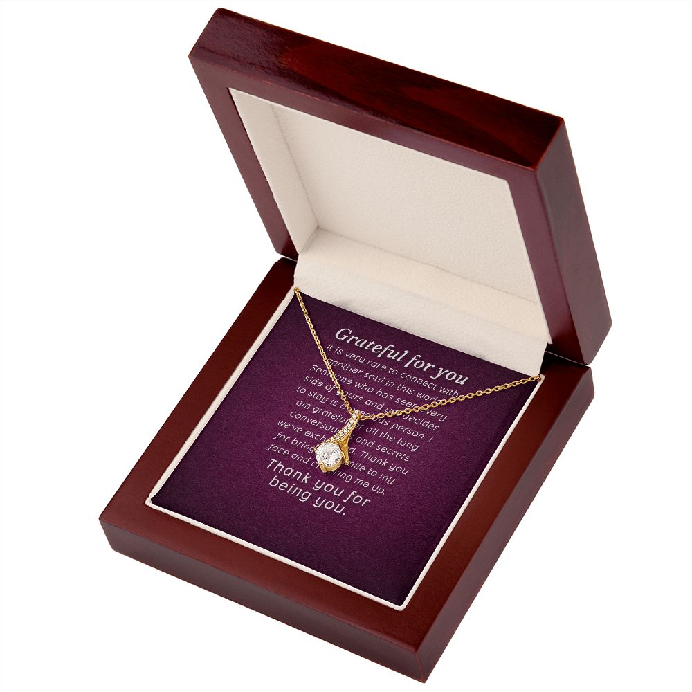 To My Love Grateful For You Alluring Ribbon Necklace Message Card-Express Your Love Gifts