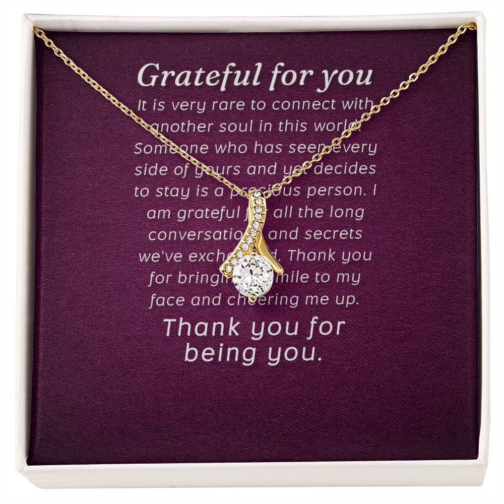 To My Love Grateful For You Alluring Ribbon Necklace Message Card-Express Your Love Gifts
