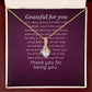 To My Love Grateful For You Alluring Ribbon Necklace Message Card-Express Your Love Gifts