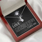 To My Love I Fell in Love Alluring Ribbon Necklace Message Card-Express Your Love Gifts
