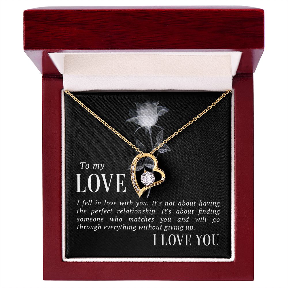To My Love I Fell in Love Forever Necklace w Message Card-Express Your Love Gifts