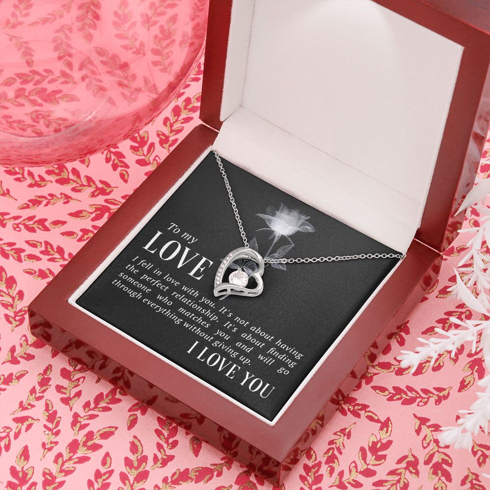 To My Love I Fell in Love Forever Necklace w Message Card-Express Your Love Gifts