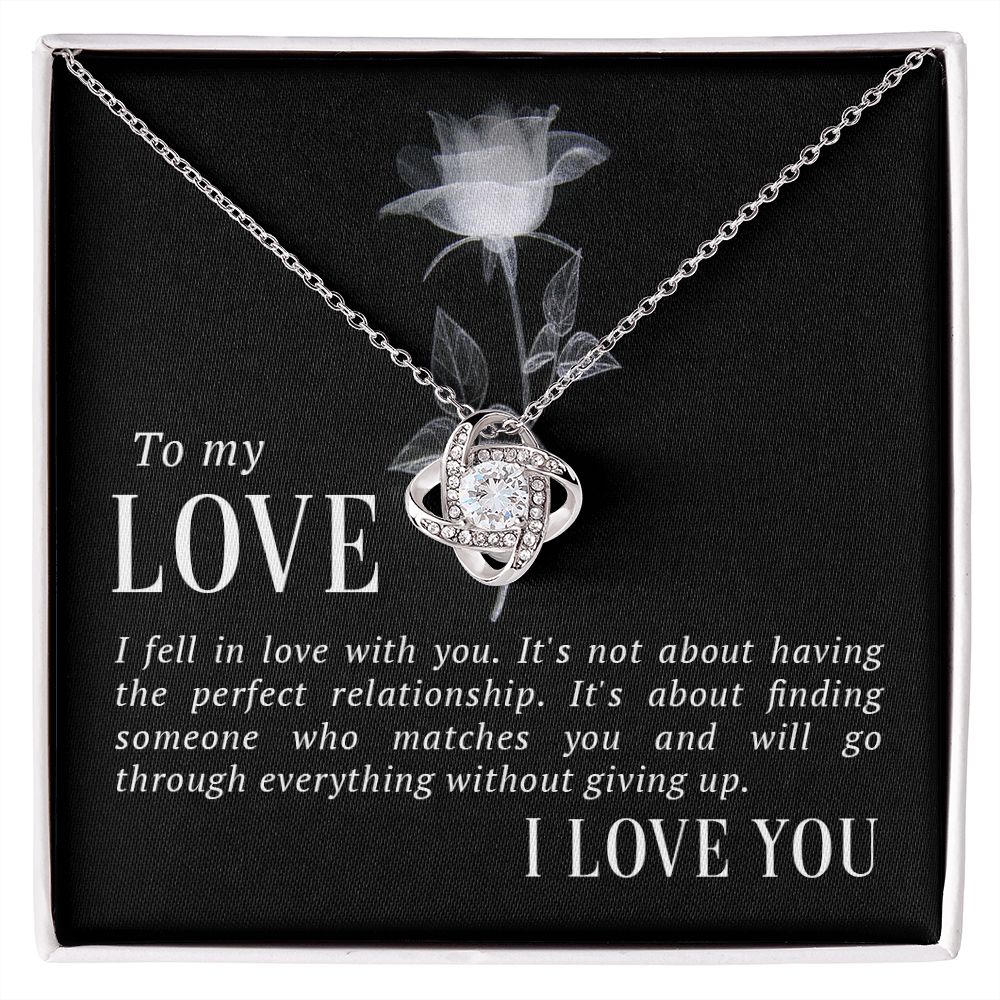 To My Love I Fell in Love Infinity Knot Necklace Message Card-Express Your Love Gifts