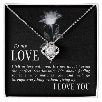 To My Love I Fell in Love Infinity Knot Necklace Message Card-Express Your Love Gifts