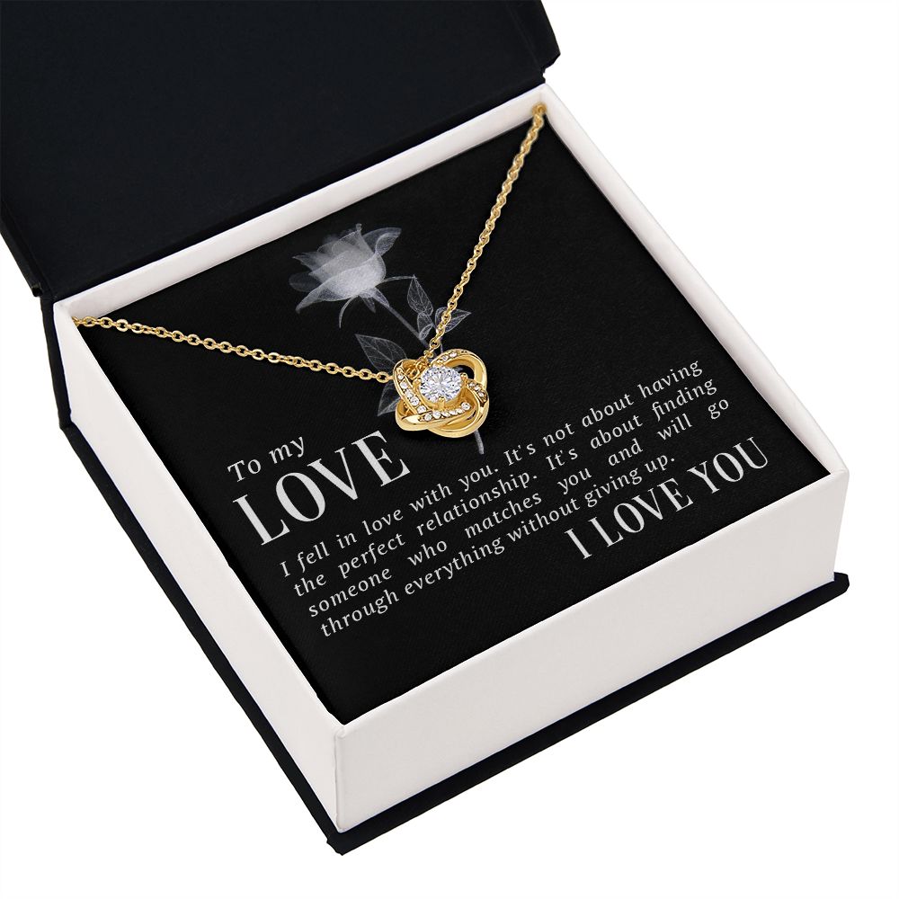 To My Love I Fell in Love Infinity Knot Necklace Message Card-Express Your Love Gifts