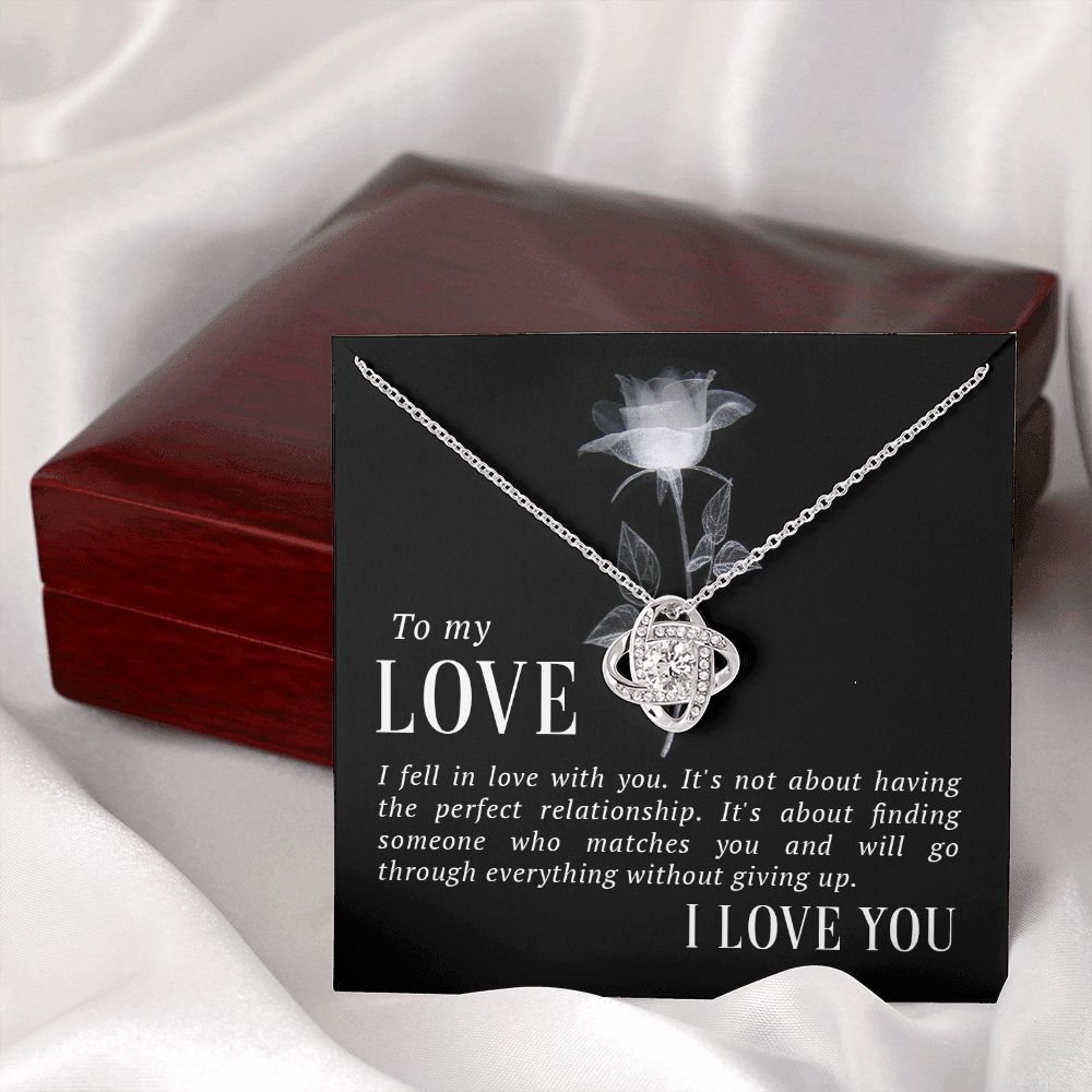 To My Love I Fell in Love Infinity Knot Necklace Message Card-Express Your Love Gifts