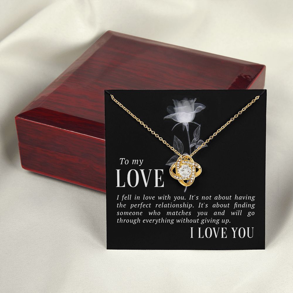 To My Love I Fell in Love Infinity Knot Necklace Message Card-Express Your Love Gifts