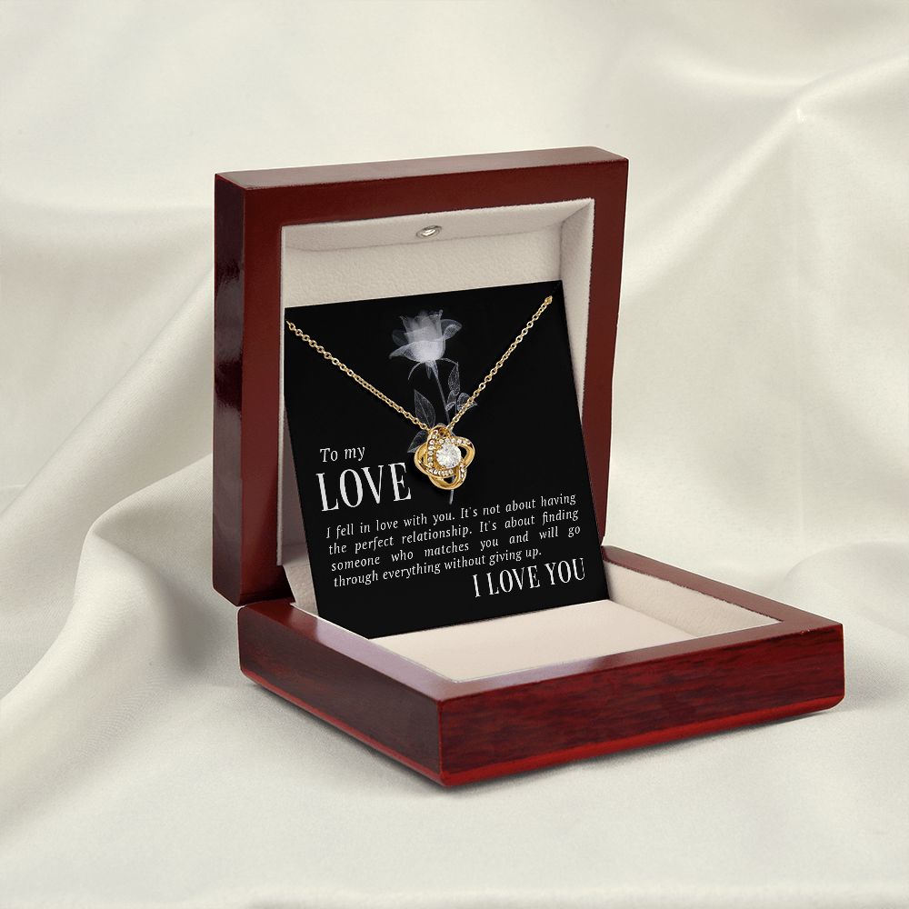 To My Love I Fell in Love Infinity Knot Necklace Message Card-Express Your Love Gifts