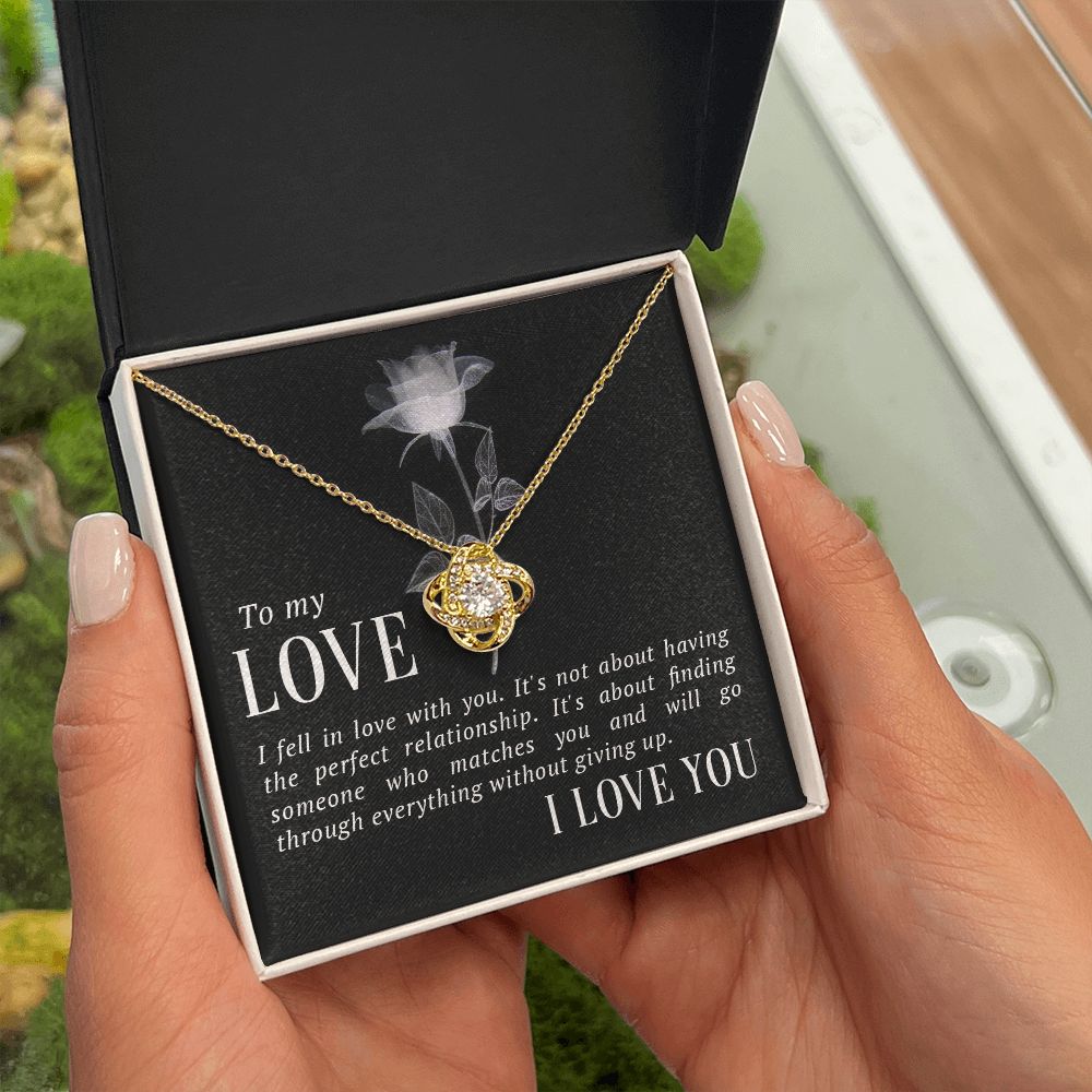 To My Love I Fell in Love Infinity Knot Necklace Message Card-Express Your Love Gifts