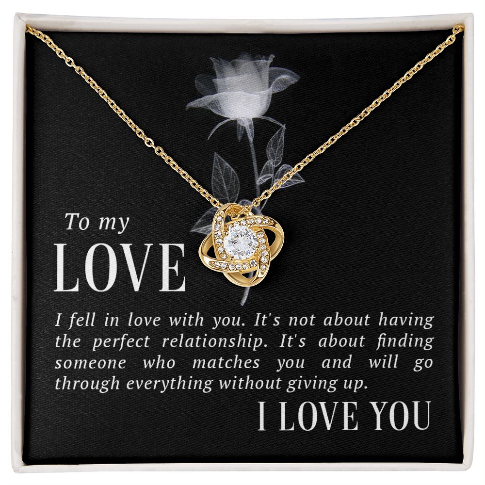 To My Love I Fell in Love Infinity Knot Necklace Message Card-Express Your Love Gifts