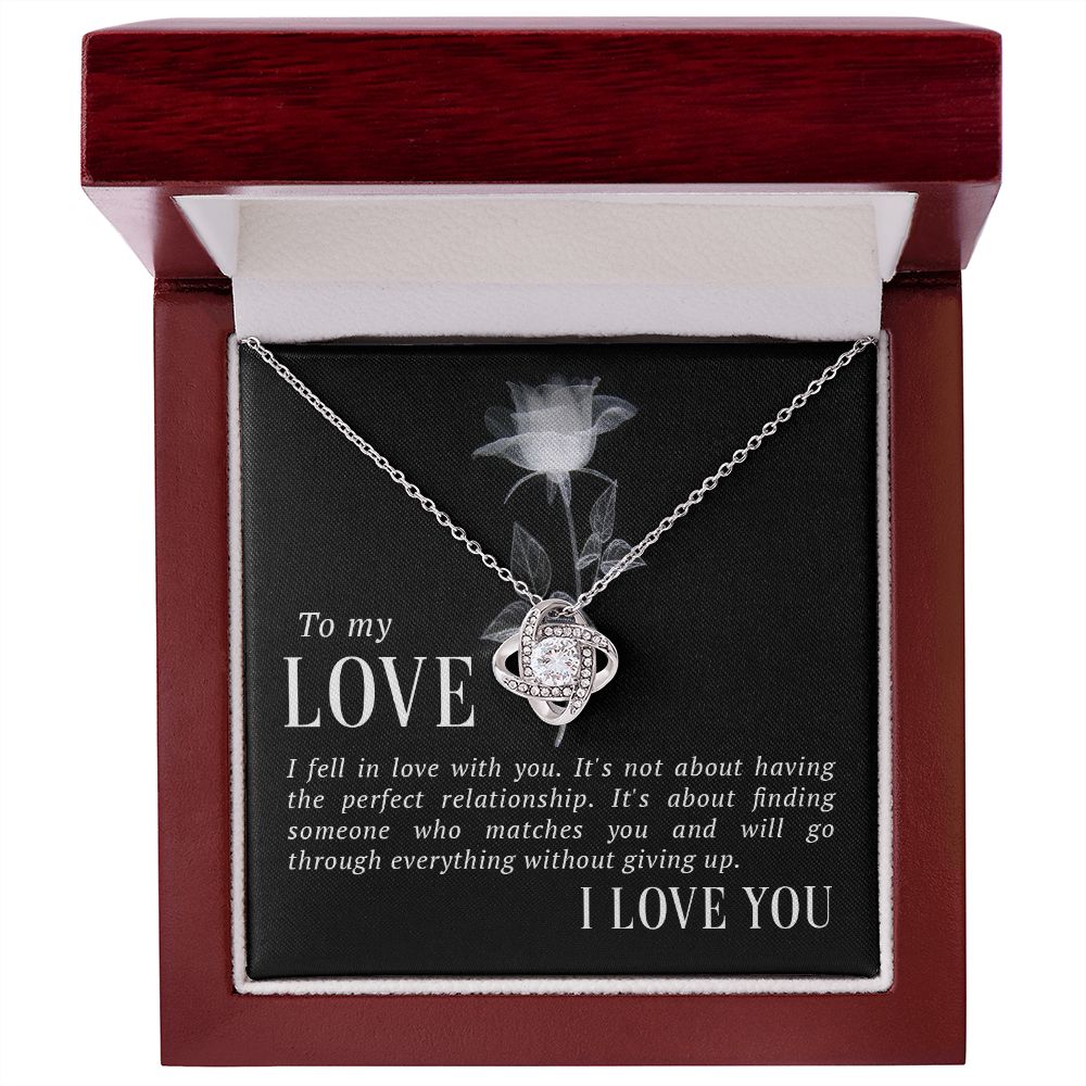 To My Love I Fell in Love Infinity Knot Necklace Message Card-Express Your Love Gifts